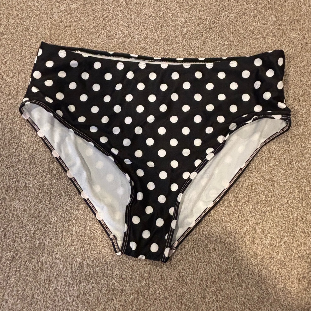 MODLILY - Black and White Polka Dot Bikini Bottoms